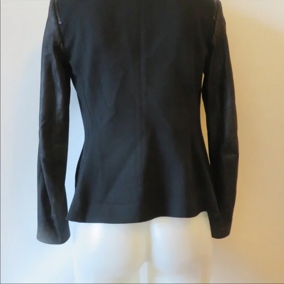 THEORY blazer with leather sleeves - Picture 3 of 6